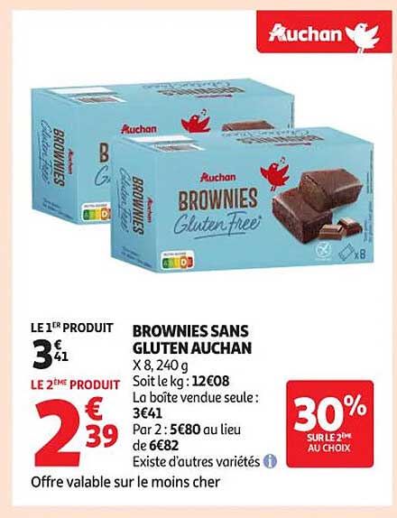 BROWNIES SANS GLUTEN AUCHAN