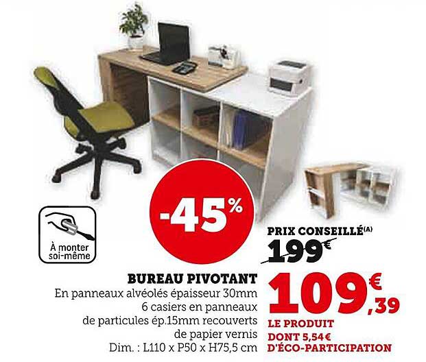 BUREAU PIVOTANT