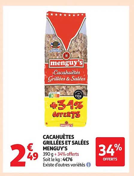 CACAHUÈTES GRILLÉES ET SALÉES MENGUY'S