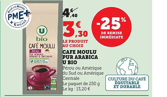 Café Moulu Pur Arabica U Bio