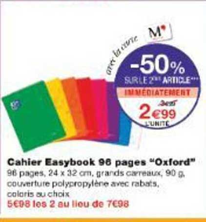 Cahier Easybook 96 pages “Oxford”