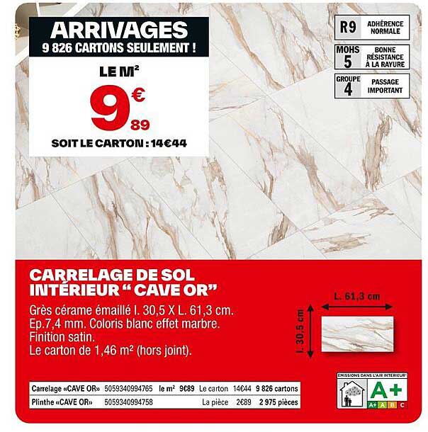 CARRELAGE DE SOL INTÉRIEUR "CAVE OR"