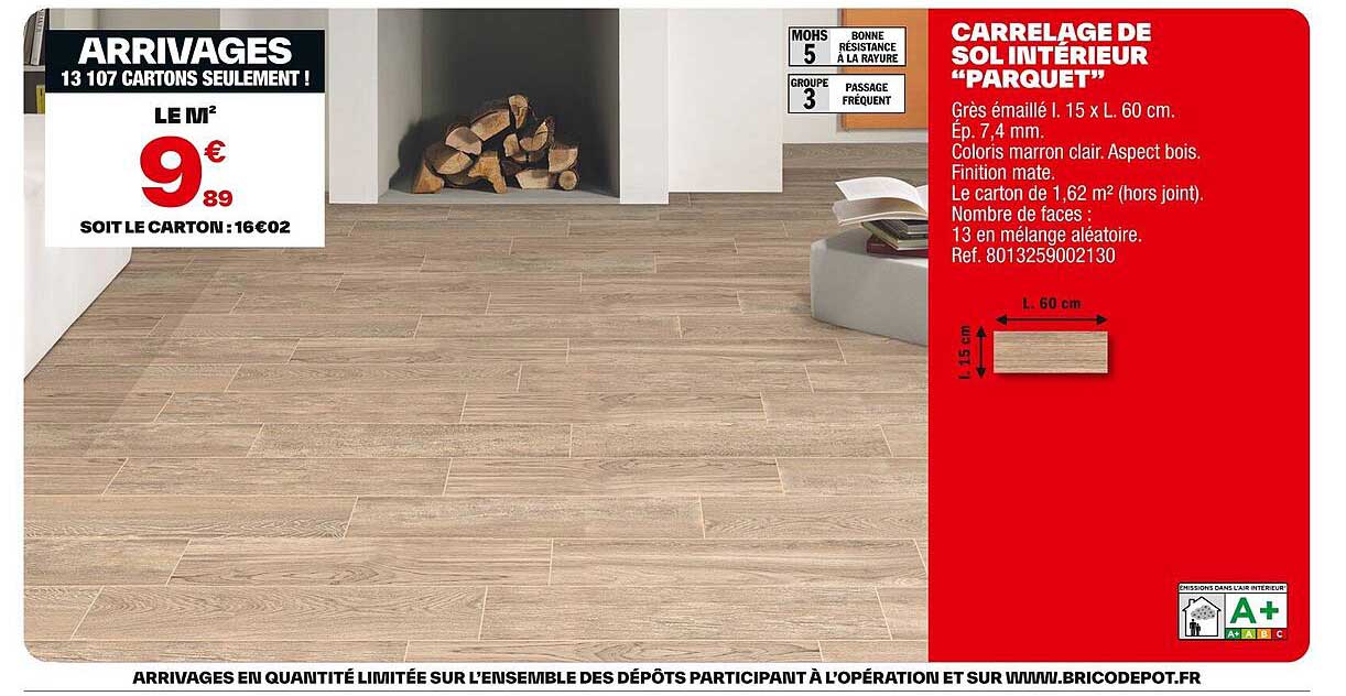 CARRELAGE DE SOL INTÉRIEUR "PARQUET"