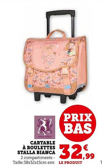 CARTABLE À ROULETTES STALLA BIANCA