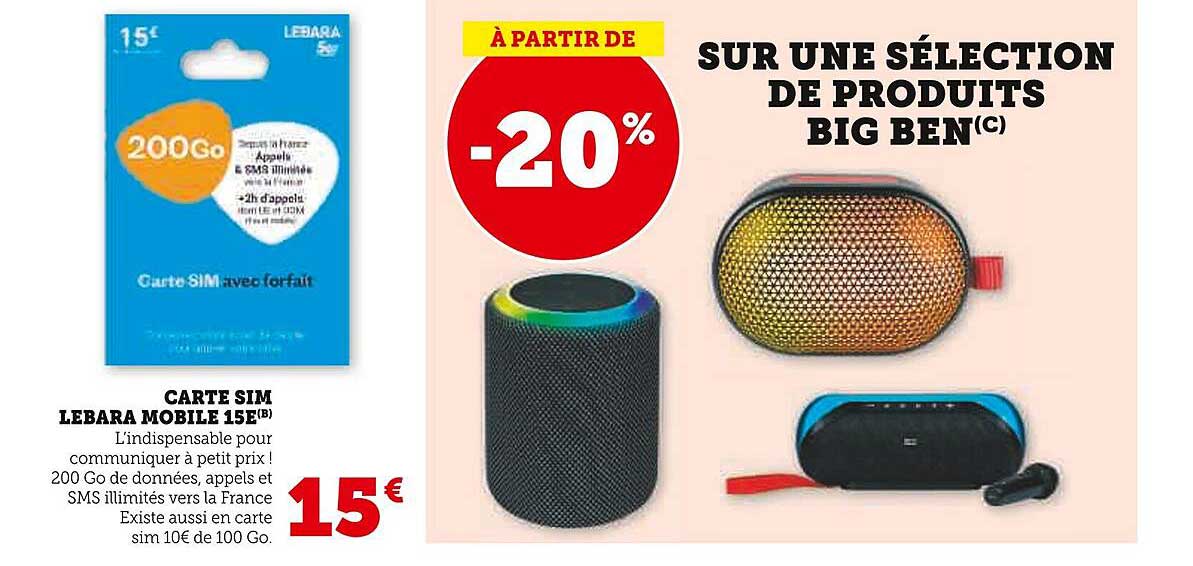 CARTE SIM LEBARA MOBILE 15€