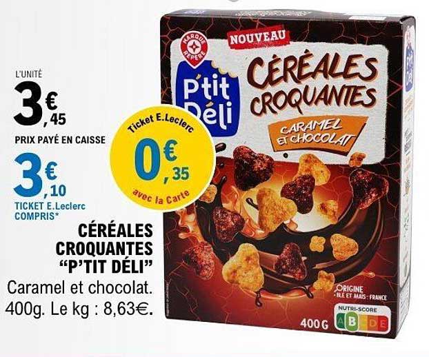 CÉRÉALES CROQUANTES “P'TIT DÉLI”