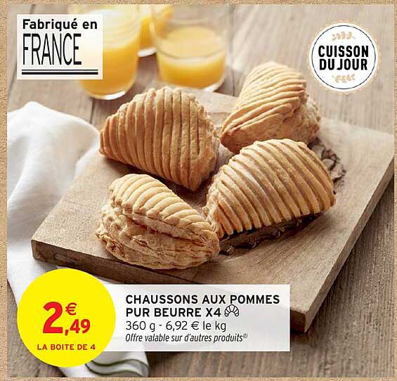 CHAUSSONS AUX POMMES PUR BEURRE X4