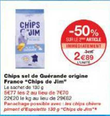 Chips sel de Guérande origine France "Chips de Jim"