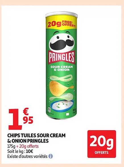 CHIPS TUILES SOUR CREAM & ONION PRINGLES