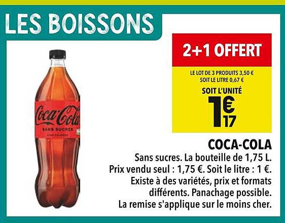 Coca-Cola Sans Sucres 2+1 Offert