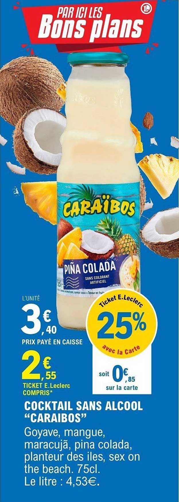 COCKTAIL SANS ALCOOL "CARAÏBOS"