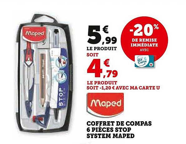 COFFRET DE COMPAS 6 PIÈCES STOP SYSTEM MAPED