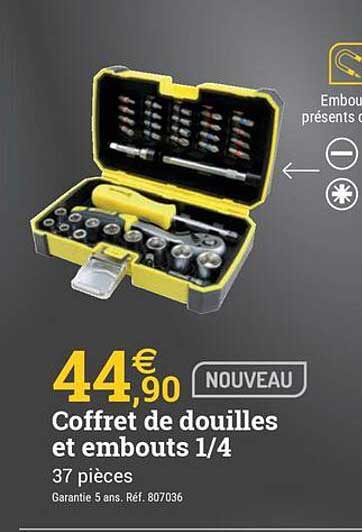 Coffret de douilles et embouts 1/4