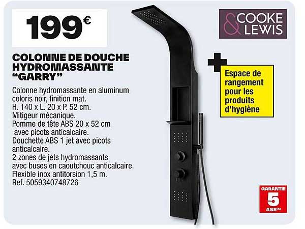 COLONNE DE DOUCHE HYDROMASSANTE “GARRY”