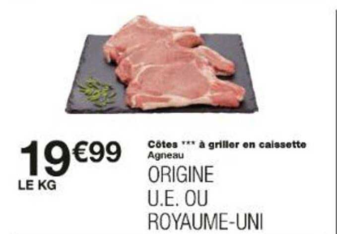 Côtes *** à griller en caissette Agneau