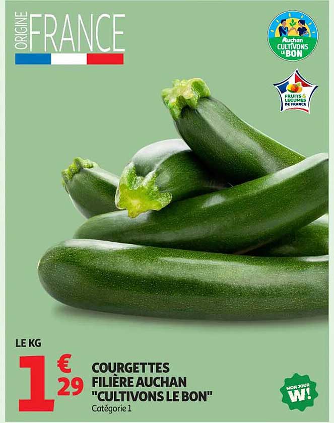 COURGETTES FILIÈRE AUCHAN "CULTIVONS LE BON"
