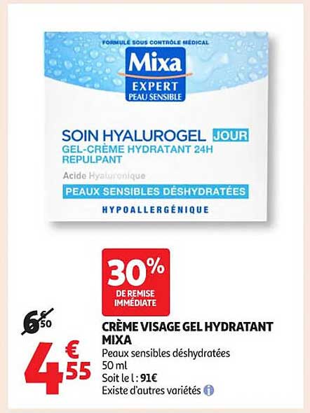 CRÈME VISAGE GEL HYDRATANT MIXA