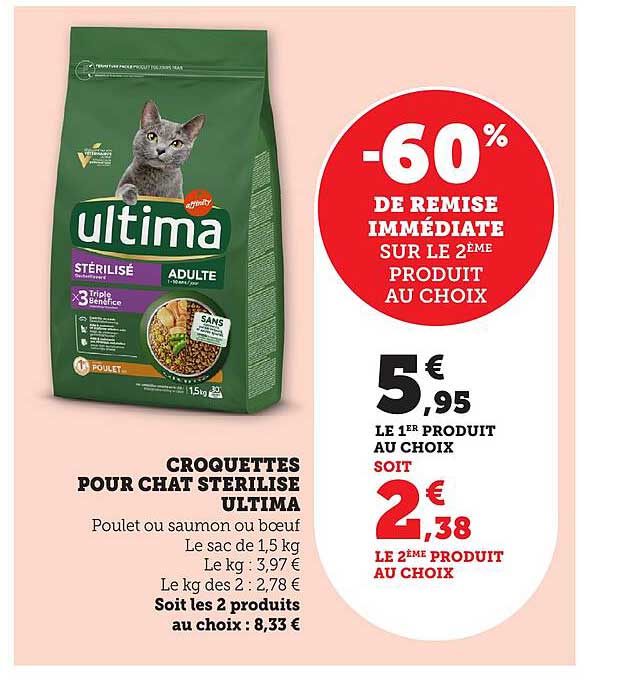 CROQUETTES POUR CHAT STERILISE ULTIMA