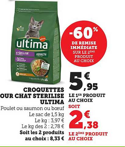 CROQUETTES POUR CHAT STÉRILISÉ ULTIMA