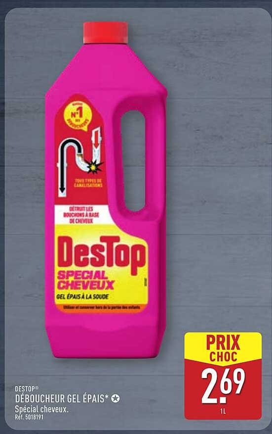 DÉBOUCHEUR GEL ÉPAIS* Spécial cheveux.