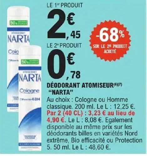 DÉODORANT ATOMISEUR "NARTA"