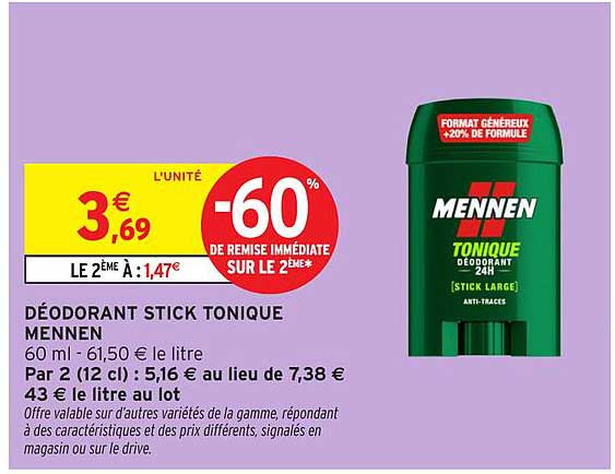 DÉODORANT STICK TONIQUE MENNEN