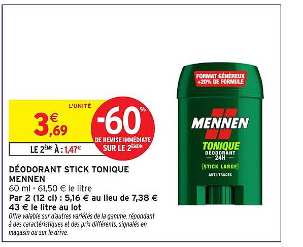 DÉODORANT STICK TONIQUE MENNEN