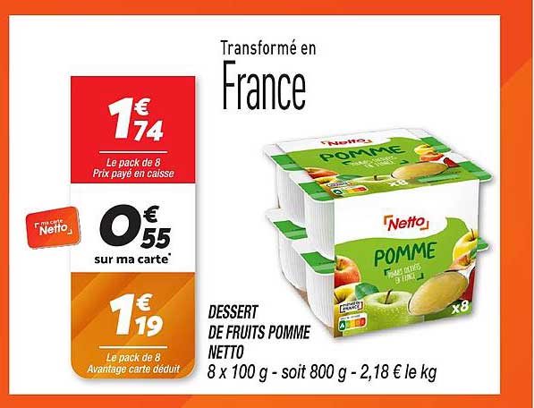 DESSERT DE FRUITS POMME NETTO