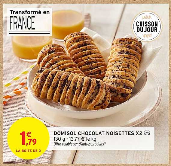 DOMISOL CHOCOLAT NOISETTES X2