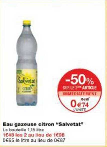 Eau gazeuse citron “Salvetat”