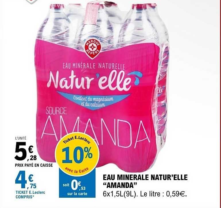 EAU MINÉRALE NATUR’ELLE “AMANDA”