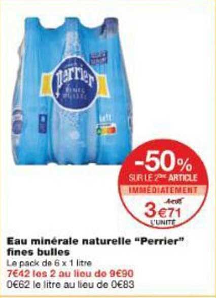 Eau minérale naturelle “Perrier” fines bulles