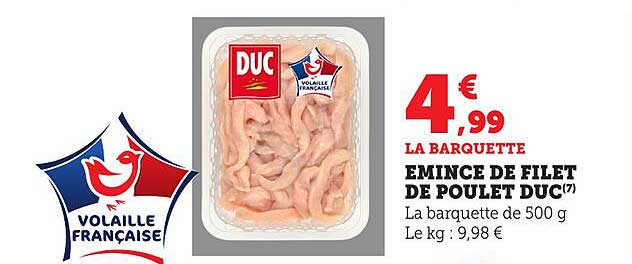 EMINCE DE FILET DE POULET DUC