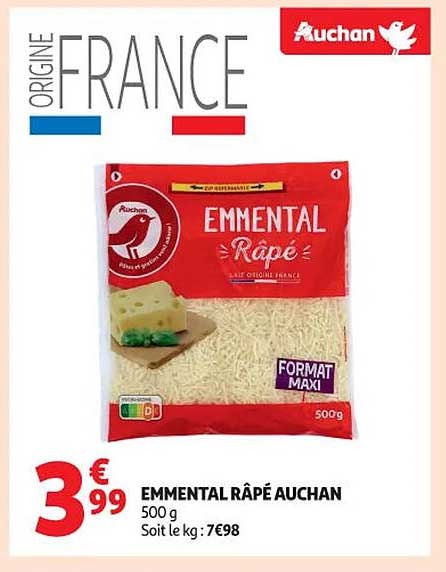 EMMENTAL RÂPÉ AUCHAN