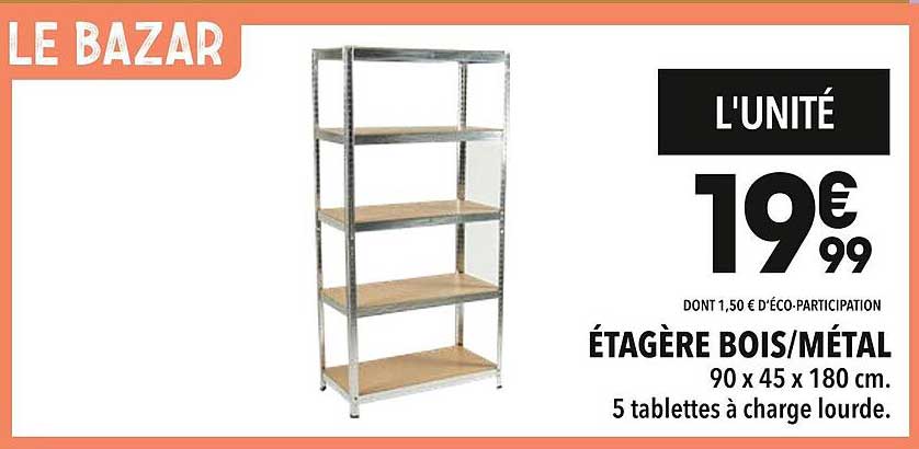 ÉTAGÈRE BOIS/MÉTAL