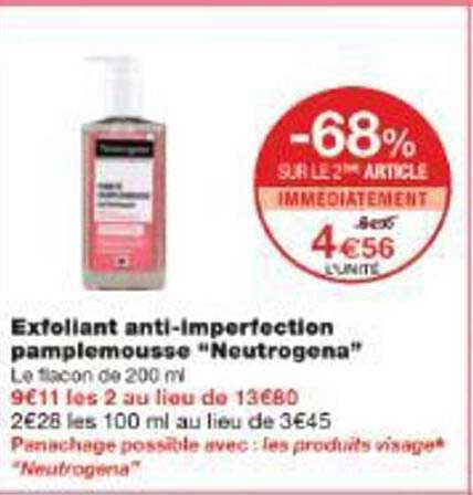 Exfoliant anti-imperfection pamplemousse “Neutrogena”