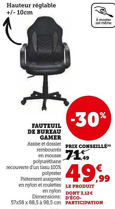 FAUTEUIL DE BUREAU GAMER