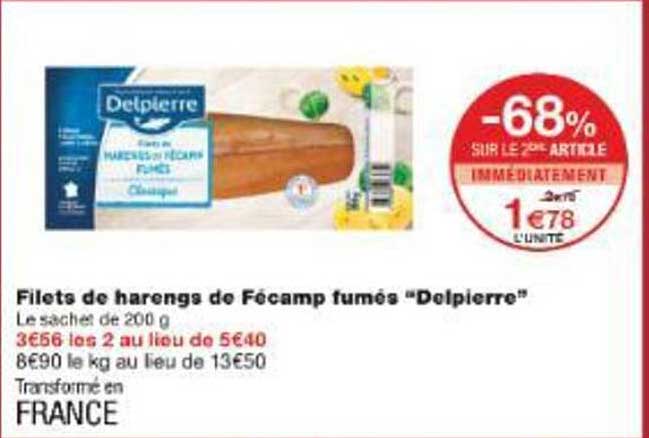 Filets de harengs de Fécamp fumés "Delpierre"