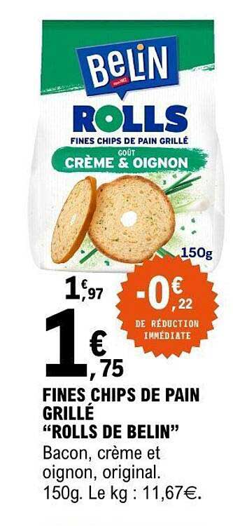 FINES CHIPS DE PAIN GRILLÉ "ROLLS DE BELIN"