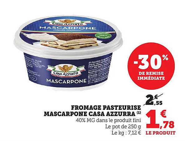 FROMAGE PASTEURISE MASCARPONE CASA AZZURRA