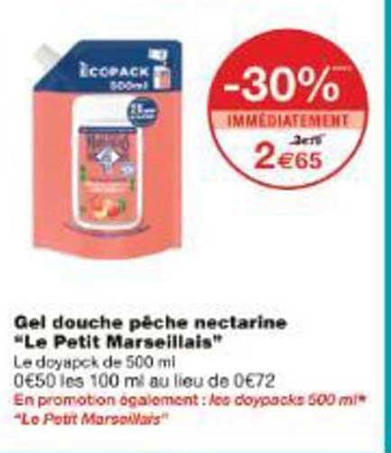 Gel douche pêche nectarine "Le Petit Marseillais"