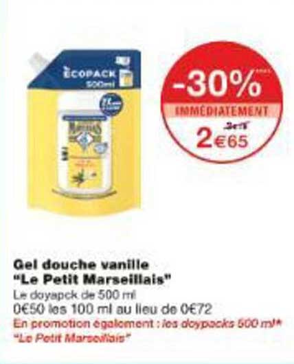 Gel douche vanille "Le Petit Marseillais"