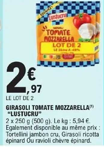 Girasoli Tomate Mozzarella "Lustucru" Lot de 2