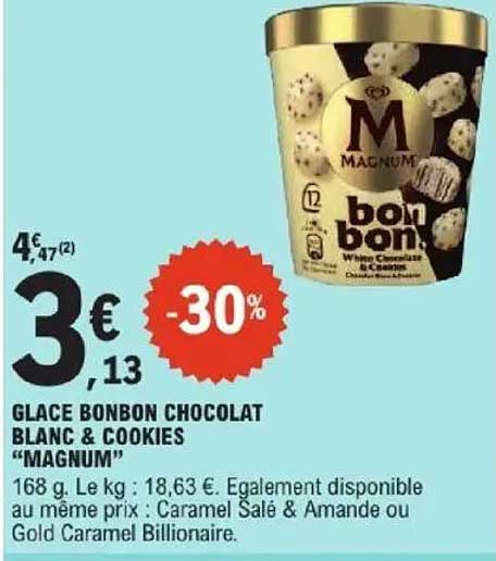 GLACE BONBON CHOCOLAT BLANC & COOKIES "MAGNUM"