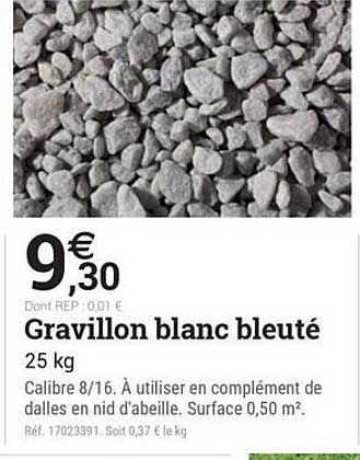 Gravillon blanc bleuté