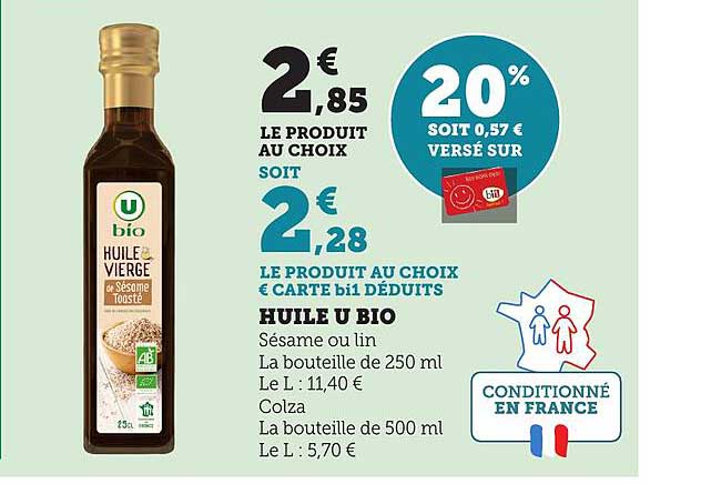 Huile U Bio - Huile Vierge de Sésame Toasté