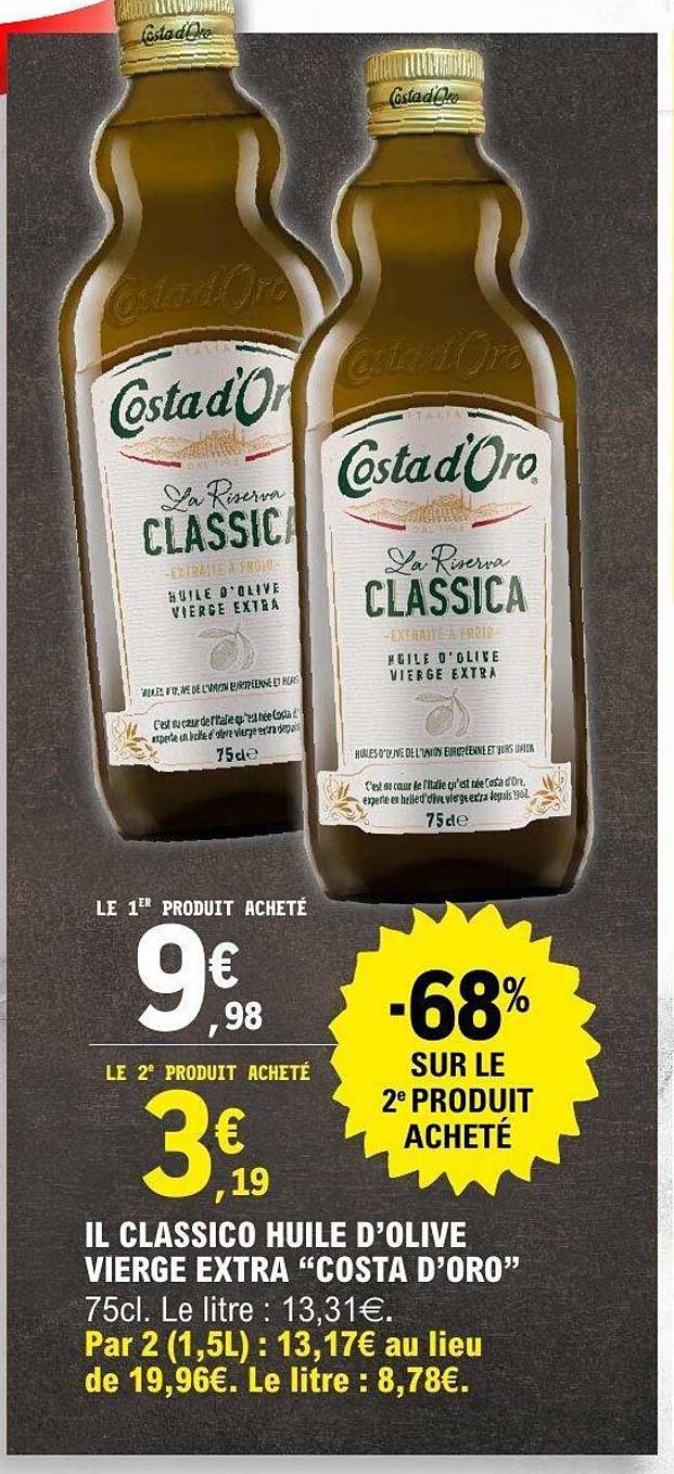 IL CLASSICO HUILE D’OLIVE VIERGE EXTRA “COSTA D’ORO”
