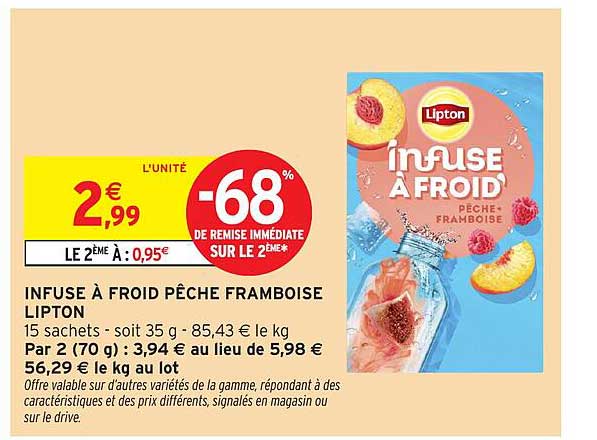INFUSE À FROID PÊCHE FRAMBOISE LIPTON