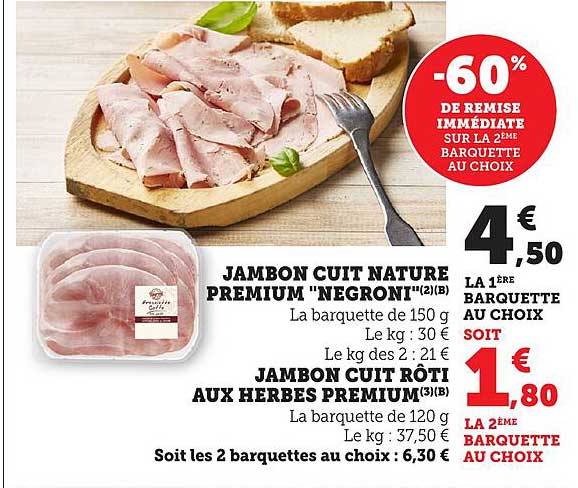 JAMBON CUIT NATURE PREMIUM "NEGRONI"