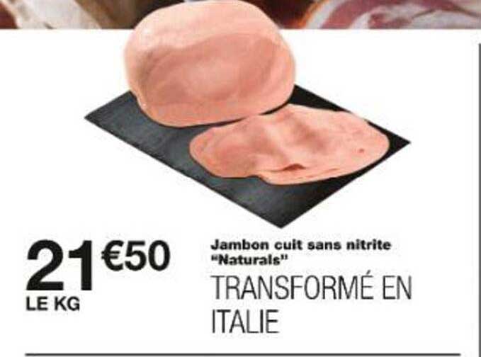 Jambon cuit sans nitrite "Naturals"